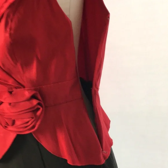 ❤️ Women’s Vintage MISS KIM Long Red & Black Formal Prom Sleeveless Dress Size? - Picture 11 of 11